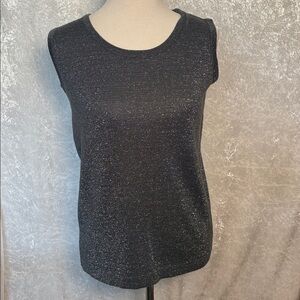 Rochelle California silver sparkly sleeveless top size M Vintage